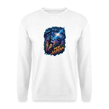 Ad_Astra_per_Aspera - Unisex Pullover - Weiß - Vorne - Alina (178cm) & Michal (187cm)