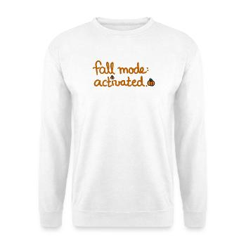 Fall Mode activated kreatives Herbst Design - Unisex Pullover - Weiß - Vorne - Alina (178cm) & Michal (187cm)