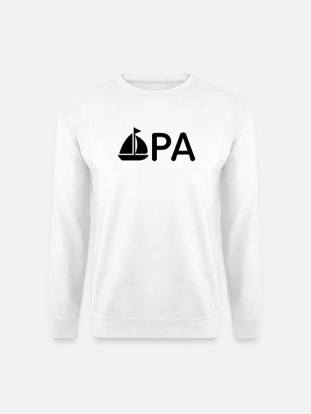 Opa mit Segelboot – Schwarz - Unisex Pullover - Weiß