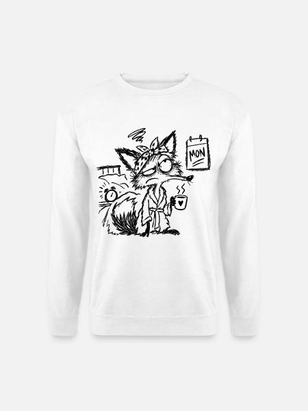Kaffee-Fuchs Sketch - Unisex Pullover - Weiß