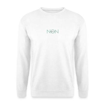 Non, Merci. - Unisex Pullover - Weiß - Vorne - Alina (178cm) & Michal (187cm)
