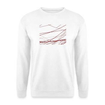 Design Stromkabel durcheinander - Unisex Pullover - Weiß - Vorne - Alina (178cm) & Michal (187cm)