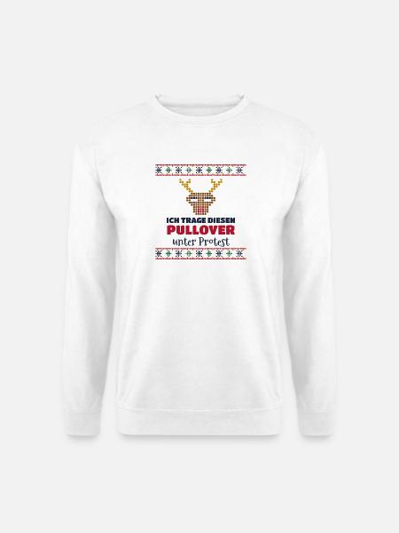 Pullover unter Protest – Ugly Sweater (hell) - Unisex Pullover - Weiß