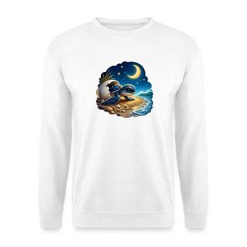 Kleine Schildkröte Baby Meer Strand Kinder T-Shirt - Unisex Pullover - Weiß - Vorne - Alina (178cm) & Michal (187cm)