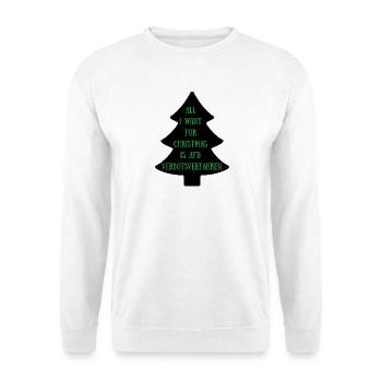 ALL I WANT FOR CHRISTMAS IS AFD VERBOTSVERFAHREN - Unisex Pullover - Weiß - Vorne - Alina (178cm) & Michal (187cm)