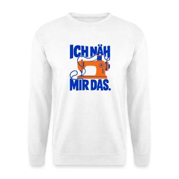 Ich näh mir das. – Nähliebe - Unisex Pullover - Weiß - Vorne - Alina (178cm) & Michal (187cm)