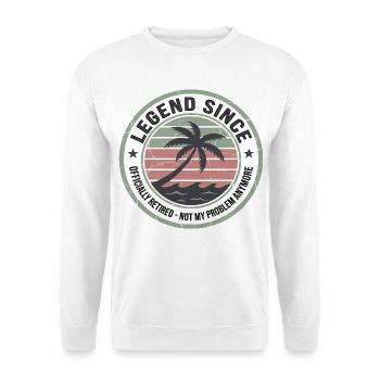 Retro Palmeninsel Sunset - Unisex Pullover - Weiß - Vorne - Alina (178cm) & Michal (187cm)