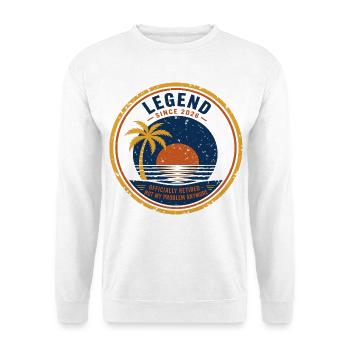 Legende seit 2026 – Nicht mehr mein Problem - Unisex Pullover - Weiß - Vorne - Alina (178cm) & Michal (187cm)