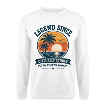 Ruhestand Strandlegende - Unisex Pullover - Weiß - Vorne - Alina (178cm) & Michal (187cm)