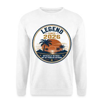 Legend Sunset 2026 Retirement - Unisex Pullover - Weiß - Vorne - Alina (178cm) & Michal (187cm)