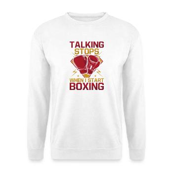 Talking Stops Gloves Boxing Gloves - Unisex Pullover - Weiß - Vorne - Alina (178cm) & Michal (187cm)