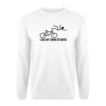 Radfahrer Fahrrad Spruch Humor - Unisex Pullover - Weiß - Vorne - Alina (178cm) & Michal (187cm)