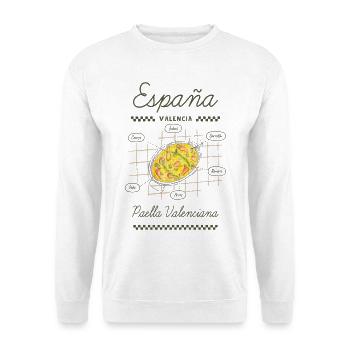 Valencianische Paella - Unisex Pullover - Weiß - Vorne - Alina (178cm) & Michal (187cm)