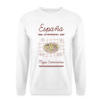 Migas Extremeñas - Unisex Pullover - Weiß - Vorne - Alina (178cm) & Michal (187cm)