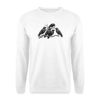 Murder of Crows T-Shirt – Vintage-Naturgeschichte - Unisex Pullover - Weiß - Vorne - Alina (178cm) & Michal (187cm)