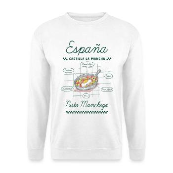 Pisto Manchego - Unisex Pullover - Weiß - Vorne - Alina (178cm) & Michal (187cm)