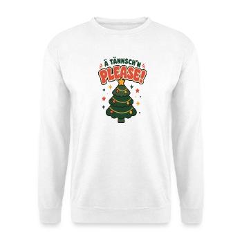 Ä Tännsch'n Please – Weihnachts Crew - Unisex Pullover - Weiß - Vorne - Alina (178cm) & Michal (187cm)