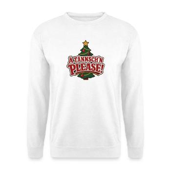 Ä Tännsch'n Please – Glühwein Crew - Unisex Pullover - Weiß - Vorne - Alina (178cm) & Michal (187cm)