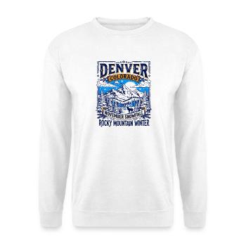 Denver Colorado November Snowfall Rocky Mountain - Unisex Pullover - Weiß - Vorne - Alina (178cm) & Michal (187cm)