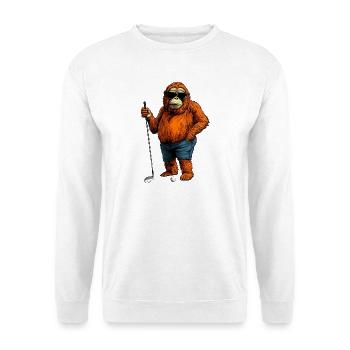 Orang Utan Golf Affe - Unisex Pullover - Weiß - Vorne - Alina (178cm) & Michal (187cm)