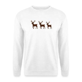 Süßes Rentier Weihnachten Weihnachtsgeschenk - Unisex Pullover - Weiß - Vorne - Alina (178cm) & Michal (187cm)