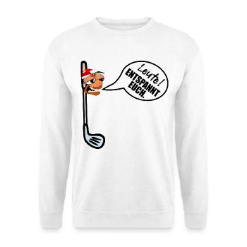 Weihnachten Golfschläger Weihnachtsstress - Unisex Pullover - Weiß - Vorne - Alina (178cm) & Michal (187cm)