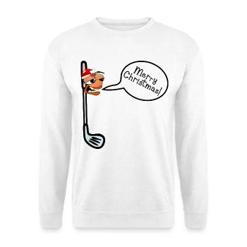 Frohe Weihnachten Golf - Unisex Pullover - Weiß - Vorne - Alina (178cm) & Michal (187cm)