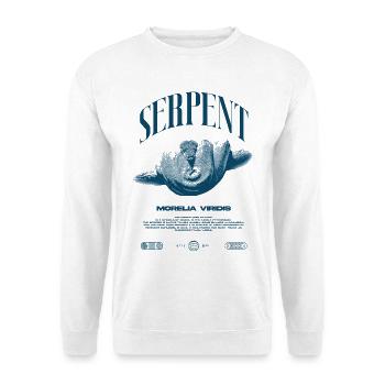 Green Tree Python Modern Reptile Keeper Streetwear - Unisex Pullover - Weiß - Vorne - Alina (178cm) & Michal (187cm)