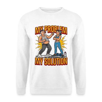 Personal Trainer My Problem My Pictogram Mom Dad - Unisex Pullover - Weiß - Vorne - Alina (178cm) & Michal (187cm)