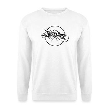 Tag within a circle - Unisex Pullover - Weiß - Vorne - Alina (178cm) & Michal (187cm)