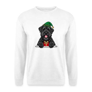 Weihnachten Bouvier des Flandres - Unisex Pullover - Weiß - Vorne - Alina (178cm) & Michal (187cm)