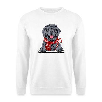 Mastino Napoletano Weihnachten Schal - Unisex Pullover - Weiß - Vorne - Alina (178cm) & Michal (187cm)