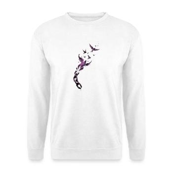 Purple Chain Wings Release - Unisex Pullover - Weiß - Vorne - Alina (178cm) & Michal (187cm)