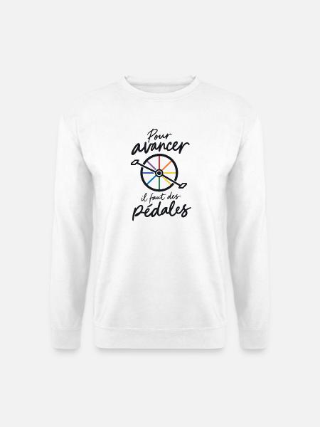 Um voranzukommen: farbige Pedale - Unisex Pullover - Weiß