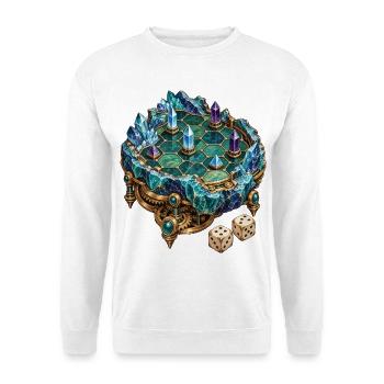 Bergwerkskristall als mechanisches Spielbrett - Unisex Pullover - Weiß - Vorne - Alina (178cm) & Michal (187cm)