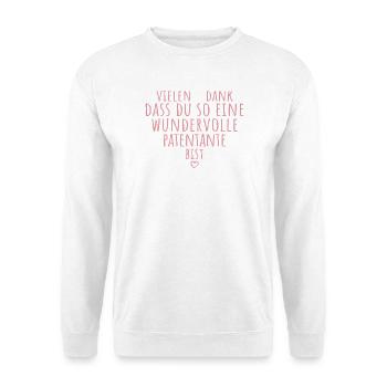 Beste Patentante Herz Dankeschön Tante - Unisex Pullover - Weiß - Vorne - Alina (178cm) & Michal (187cm)