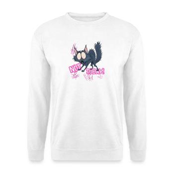 Lustige verängstigte Katze, nicht heute, zischendes Kätzchen - Unisex Pullover - Weiß - Vorne - Alina (178cm) & Michal (187cm)