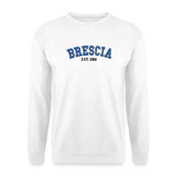 Brescia Est. 1966 – Geburtstag - Unisex Pullover - Weiß - Vorne - Alina (178cm) & Michal (187cm)