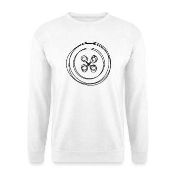 Knopf handgezeichnet - Unisex Pullover - Weiß - Vorne - Alina (178cm) & Michal (187cm)