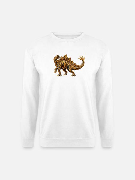 Goldfiligran Dino - Unisex Pullover - Weiß