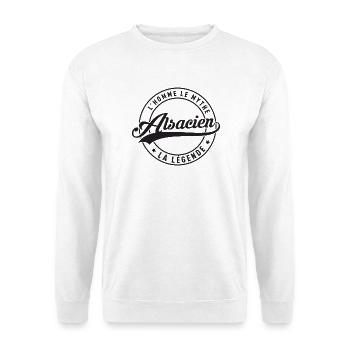 Der Mann Der elsässische Mythos Die Legende T-Shirt Ca... - Unisex Pullover - Weiß - Vorne - Alina (178cm) & Michal (187cm)
