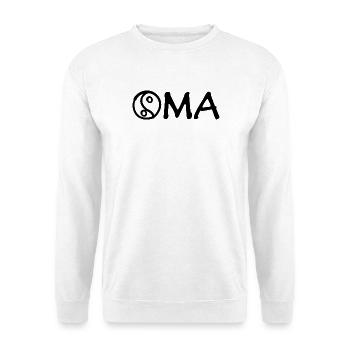 Oma mit Yin und Yang – Schwarz - Unisex Pullover - Weiß - Vorne - Alina (178cm) & Michal (187cm)
