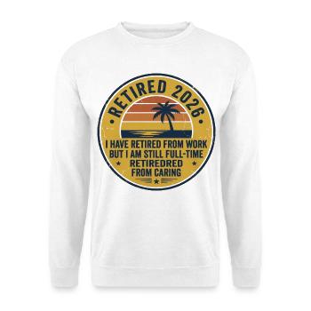 Ruhestand Retro Sonnenuntergang - Unisex Pullover - Weiß - Vorne - Alina (178cm) & Michal (187cm)