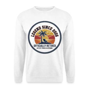 Legende seit 2026 – offiziell pensioniert - Unisex Pullover - Weiß - Vorne - Alina (178cm) & Michal (187cm)