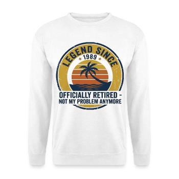 Legende Seit 1989 Ruhestand - Unisex Pullover - Weiß - Vorne - Alina (178cm) & Michal (187cm)