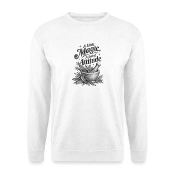 Kleines Zauberrezept, viel Attitüde - Unisex Pullover - Weiß - Vorne - Alina (178cm) & Michal (187cm)