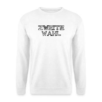 Zweite Wahl Schriftzug handgezeichnet - Unisex Pullover - Weiß - Vorne - Alina (178cm) & Michal (187cm)