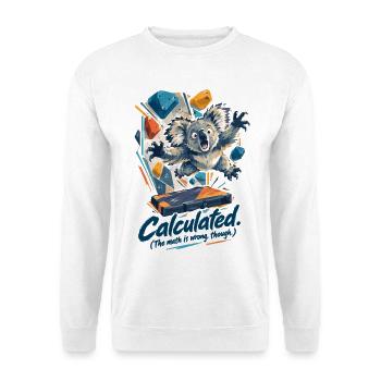 Koala Dyno: Calculated (The math is wrong though) - Unisex Pullover - Weiß - Vorne - Alina (178cm) & Michal (187cm)