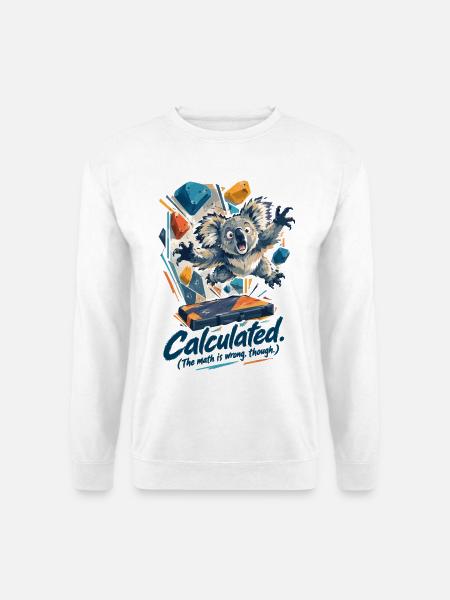 Koala Dyno: Calculated (The math is wrong though) - Unisex Pullover - Weiß