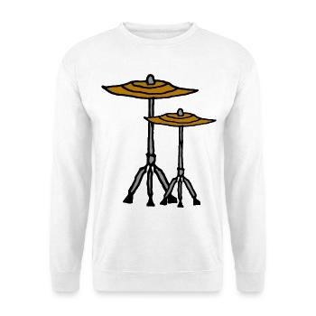 Schlagzeug Becken - Unisex Pullover - Weiß - Vorne - Alina (178cm) & Michal (187cm)